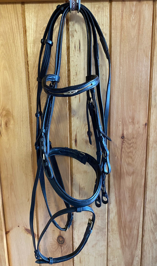 Consignment Keiffer Dressage Bridle FULL with Bling Browband/Crank/Flash/Reins