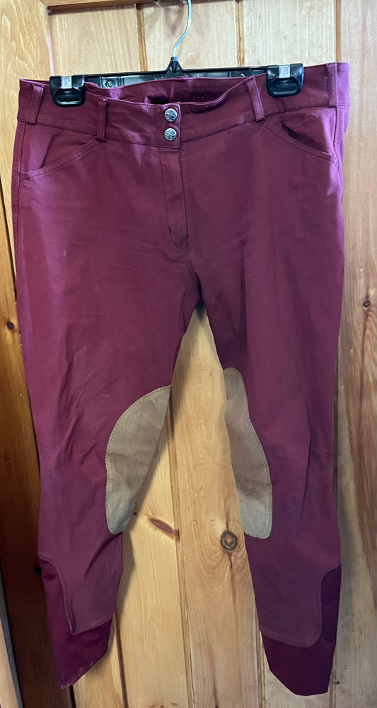 Consignment Elation Kneepatch Breech 32R-Burgandy
