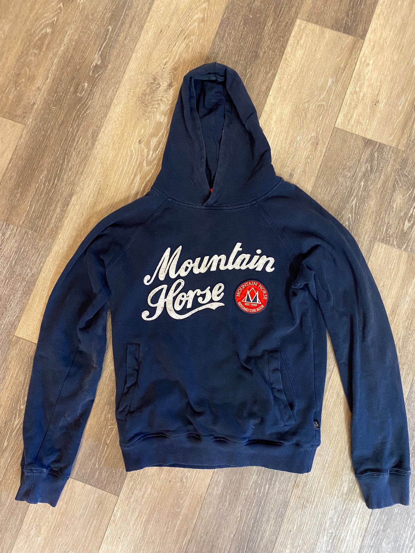 Consignment Mountain Horse Blue Hoodie Small