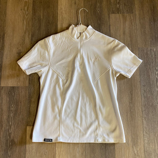 Consignment Arista White Short Sleeve Show Shirt Medium